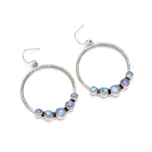 Pendientes de Mujer con Piedra Lunar Arcoíris Natural, Piedra de Nacimiento de Junio, Joyería Hecha a Mano, Pendientes de Plata de Ley 925 - Product Image 4