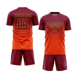 Uniforme de Fútbol Personalizado con Sublimación en Naranja Carmesí y Dorado Antiguo, con Camiseta Deportiva Transpirable de Manga Corta - Product Image 1