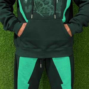 Conjunto de 2 Piezas Unisex de Primera Calidad, Sudadera con Capucha Elástica y Pantalones Cargo de Felpa, Ropa Deportiva Urbana con Logotipo Estampado, 100% Algodón para Invierno - Product Image 4