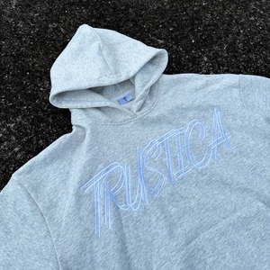 Design de broderie personnalisé pull-over épais 100% coton sweats à capuche gris et pantalons de survêtement baggy survêtement ensemble deux pièces jogging - Product Image 2