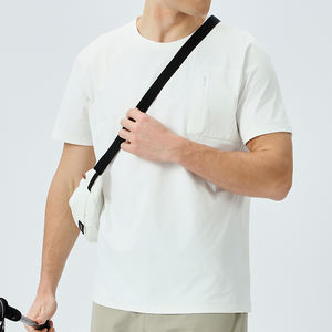 Athletic Quick Dry Left Chest Zipper Pocket Plain <b>Tshirt</b> for Printing <b>Tshirts</b> Wholesale <b>Tshirt</b> for Men - Product Image 2