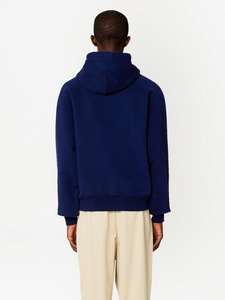 เสื้อฮู้ดแขนยาวสำหรับผู้หญิงเสื้อสเวตเชิ้ตมีฮู้ดแขนยาวผ้าคอตตอน100% สีน้ำเงินแฟชั่น - Product Image 6