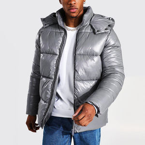 Veste matelassée à capuche personnalisée avec logo personnalisé pour hommes vestes en duvet d'hiver matelassées en nylon brillant de dernière conception vente en gros - Product Image 1