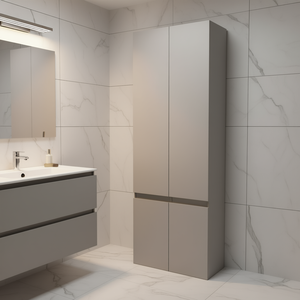 Mueble de Baño de Diseño Italiano Koricini Gris Perla, Gabinete de Columna de 2 Puertas con Sospesa Bagno - Product Image 3