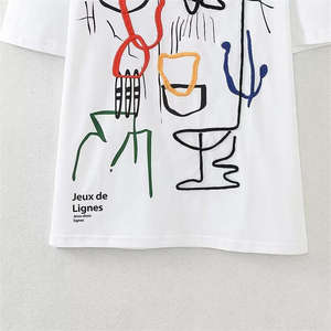 Camisetas Bordadas para Mujer, Diseño Estampado, 100% Algodón, Corte Ajustado, Transpirables, Ecológicas, para Uso en Exteriores de Verano, Talla Personalizada, Más Vendidas - Product Image 3