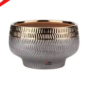 Tazón de servicio de diseño de metal con acabado dorado de aspecto real para restaurante y bar de hotel - Product Image 2