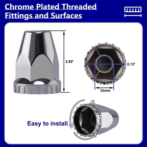 Tapas para Tuercas de Rueda de Camión, 33 mm, Cromadas, ABS, Plateadas, Atornillables, para Cubierta de Eje de Rueda, Modelo NEOPLAN Advanced <span class=keywords><strong>DSN</strong></span> 1983-1990 - Product Image 5