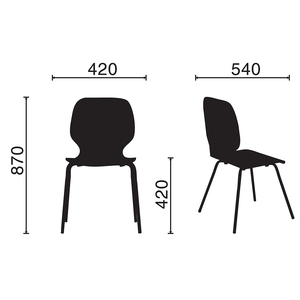 Silla Moderna con Respaldo de Madera Cromada para Barbie SC029 - Product Image 2