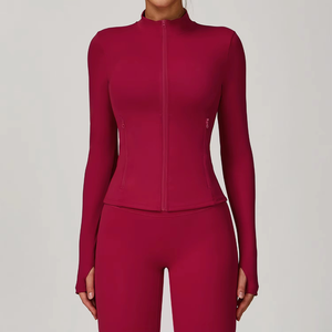 Veste de sport de loisirs de plein air à manches longues avec fermeture éclair, veste de course à pied respirante à séchage rapide pour l'automne et l'hiver, veste de yoga - Product Image 2