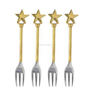 Fourchette à fruits en métal dernier lot de 4 utilisations pour mariage hôtel à bas prix couverts en laiton fourchette à faible coût - Product Image 6