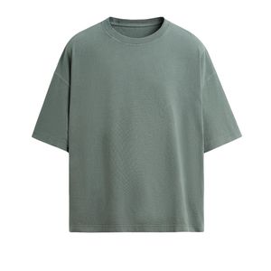 เสื้อยืดลำลองผู้ชายไซส์ใหญ่ คุณภาพสูง ปรับแต่งโลโก้ได้ ด้านหน้าสีเทาล้วน 220gsm ผ้าฝ้ายออร์แกนิค 100% ระบายอากาศได้ดี ปักลาย - Product Image 1