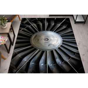 พรมลายกังหันอากาศยาน - พรมพิมพ์ลายดีไซน์ทันสมัย พรมบางแบบไม่ทอ - Product Image 1