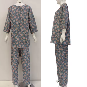 Conjunto de pijama informal de rayón de manga 7/8 para mujer, pantalones largos y camisa, ropa de dormir cómoda de talla grande para uso diario para el verano - Product Image 5