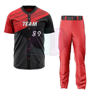 Uniformes de Béisbol Cómodos, Transpirables y de Secado Rápido, 100% Poliéster, para Equipos de Adultos, Opciones de Tallas Grandes, Nombre y Número Personalizados - Product Image 1