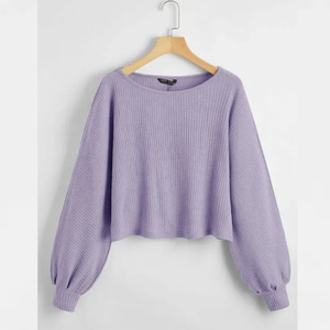 Women's Casual Custom Logo Rib T-Shirt Short Length Regular Sleeves Geometric Pattern Knitted Fabric Loose Fit Breathable - Product Image 4
