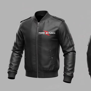 Chaqueta de Cuero para Hombre, Nueva Moda de Invierno, Cuello Alto, Logotipo Frontal, Impermeable, Transpirable, de Alta Calidad, Personalizable, Tinte Liso - Product Image 1