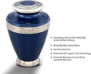 Urnas Funerarias de Metal Premium para Adultos, Decorativas, Ecológicas, Hechas a Mano, Diseño Tradicional, Capacidad de 1-2L, Estilo Indio - Product Image 3