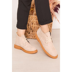 Botas de Ante con Cordones hasta el Tobillo para Mujer, Estilo Occidental, Tacón Plano, Transpirables, para Otoño e Invierno, Material Superior de Cuero PU - Product Image 2