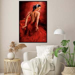 Póster de bailarina de flamenco roja de R. Magrini, arte de pared en lienzo - Product Image 4