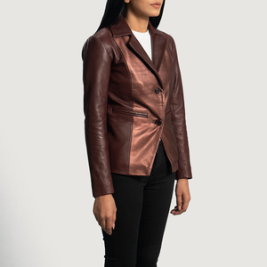 Veste en cuir pour femme respirante et confortable, avec logo personnalisé, tricotée, imperméable, coupe-vent, séchage rapide, service OEM, prix le plus vendu - Product Image 3