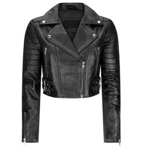 Vestes en cuir courtes pour femmes, vêtements d'extérieur tendance, vestes en cuir courtes de qualité supérieure pour femmes - Product Image 5