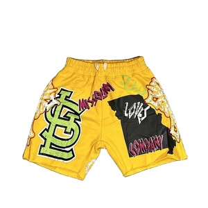 Pantalones Cortos de Hombre con Estampado Frontal, de Moda, para Verano, Estilo Urbano, Vintage, Lavado Ácido, Tejido Elástico, 100% Tejido, de Venta Caliente - Product Image 1
