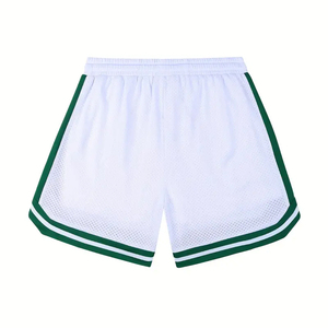 Pantalones cortos de entrenamiento de baloncesto para correr de algodón 100% para hombre, pantalones de malla fina transpirables de secado rápido, pantalones deportivos de punto holgados sólidos - Product Image 2