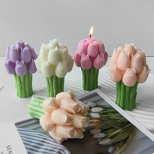 3D khuôn Tulip bó hoa Silicone khuôn nến thơm, <span class=keywords><strong>l</strong></span>àm bằng tay, thích hợp cho ngày của mẹ và Ngày Valentine trang trí nội thất - Product Image 2