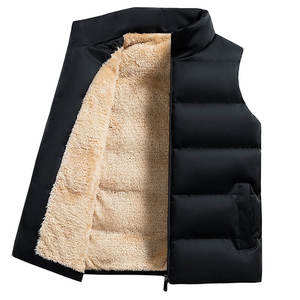OEM <b>Men's</b> Waterproof Quilted Puffer <b>Vest</b> Winter Warm <b>Fleece</b> Lined Stand Collar Full Zip Sleeveless Breathable High Casual Bubble - Product Image 2