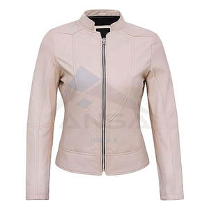 Veste en cuir pour femmes, en cuir d'agneau véritable, élégante, veste en cuir de moto, vêtements de moto et de motard haut de gamme pour femmes - Product Image 5