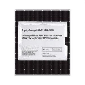 Panneau solaire monocristallin PERC à demi-cellules Topsky Energy LR7-72HTH-610M 610W certifié TUV compatible BIPV - Product Image 2