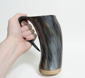 แก้วมักเขาควายฮอร์นเครื่องดื่มแตรธรรมชาติด้ามจับดีไซน์ทันสมัยสำหรับงานแต่งงานงานแฮนด์เมดเป็นมิตรกับสิ่งแวดล้อม - Product Image 1