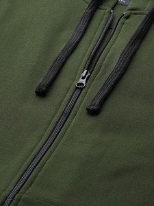 Sudadera con capucha de manga larga para hombre, 100% algodón, corte ajustado, estilo urbano, con cremallera completa, logotipo personalizado OEM, invierno, venta al por mayor - Product Image 2