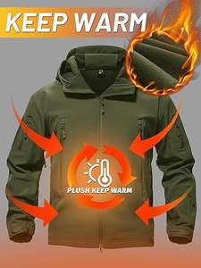 Veste coupe-vent coupe-vent imperméable softshell avec logo personnalisé pour hommes, fabriqué en polyester, pour les activités de plein air, sac emballé - Product Image 4