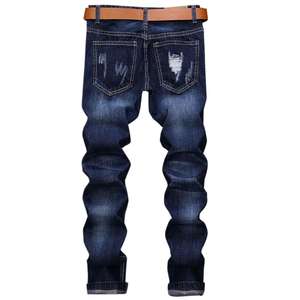 Pantalon Cargo en Denim Stretch à Taille Haute pour Homme, Grande Taille, Lavage Léger, Imperméable, Enduit Élastique, Fermeture à la Taille, Élégant High Street - Product Image 2