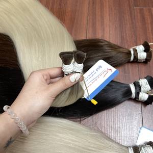 La mejor calidad, cutícula completa alineada, cabello humano Rubio eslavo ruso, trenzado de cabello a granel para salones profesionales, extensiones de cabello - Product Image 6