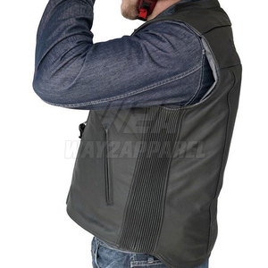 Gilet en cuir personnalisé pour hommes Gilet en cuir pour motards durable avec logo OEM disponible en vente en gros - Product Image 6
