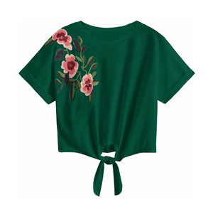 Camiseta corta para mujer de alta calidad y precio al por mayor con material de algodón transpirable OEM recién llegado Camiseta corta para mujer - Product Image 5