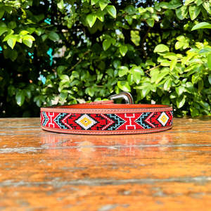 เข็มขัดหนังแท้สไตล์คาวบอยแบบคลาสสิก ดีไซน์ใหม่ พร้อมลวดลายม้าปักมือประดับลูกปัด และหัวเข็มขัดหนัก ขนาด 40 มม. - Product Image 4