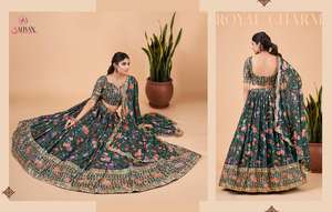 Lehenga-traje de diseñador de imitación para mujer, Georgette con bordado de ropa de trabajo, con blusa y Dupatta, fabricante de moda - Product Image 5