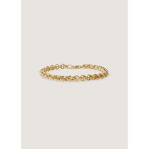 <strong>Matis</strong> Rolo Link Chain Bracelet in 14K Gold Diamond Pearl White Rose Vintage Classic Style Religious Religious for Party Gift - Product Image 1