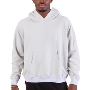 Sudadera con Capucha de Alta Calidad 100% Algodón Felpa para Hombre, Estilo Urbano, Hombros Caídos, Gruesa - Product Image 1