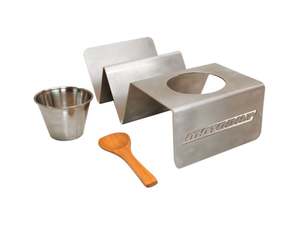 ที่ใส่ทาโก้เหล็กขัดเงาสีเงินหรูหราขนาดใหญ่ดีไซน์สมบูรณ์แบบสำหรับห้องครัวและสวนสไตล์ทาโก้ที่ให้บริการทุกวัน - Product Image 4