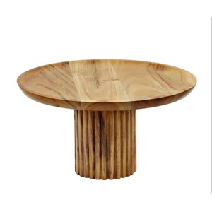 Soporte de pastel de madera marrón, nueva decoración de granja, rústico, desgastado, madera maciza, madera Natural, Base redonda, postre de queso - Product Image 2