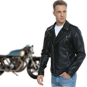 Chaqueta de Cuero y Lana Casual para Hombre, Directo de Fábrica OEM, con Cierre de Cremallera y Parches de Piel, Alta Calidad para Otoño - Product Image 2