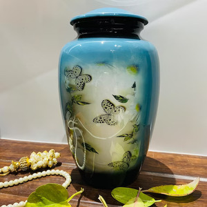 Urnes funéraires de nouvelle conception, en métal, en marbre, en laiton moderne, en aluminium, en verre, urne unique pour enterrement, urne en forme de rose - Product Image 2