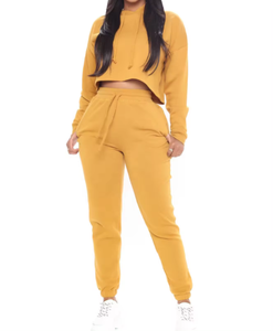 ชุดวอร์มฤดูหนาวสำหรับผู้หญิงชุดวิ่ง2ชิ้นกางเกงวอร์มผ้าถักลายระบายสำหรับผู้หญิง - Product Image 2