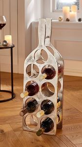 Estante para Botellas de Vino en Forma de Herradura para 3 Botellas, Hecho a Mano, Acabado Rústico, Arte en Metal |   Decoración del Hogar Estilo Campestre |   Soportes para Botellas de Vino Western Storage - Product Image 2