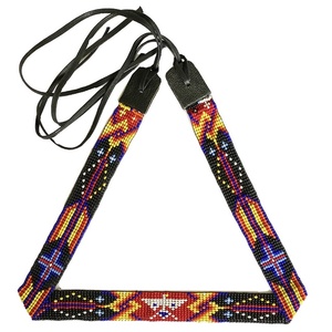 Native Eagle Beaded Denim Cowboy <b>Hat</b> <b>Band</b> Handmade Southwestern Western Sew-On OEM Custom Woven Accessory Patches - Product Image 1