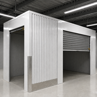 Puerta Enrollable Gris para Almacenamiento, Armario con Compartimentos de Diferentes Tamaños, Diseño de Esquina, Unidad de Almacenamiento Interior para Almacén